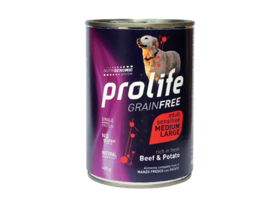 PROLIFE DOG -GRAIN FREE ADULT SENSITIVE BEEF&POTATO - BARATTOLO 400GR