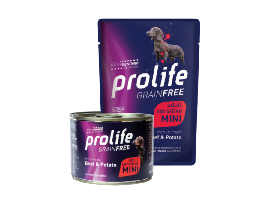PROLIFE ADULT MINI- GRAIN FREE SENSITIVE BEEF & POTATO - BUSTA 100GR