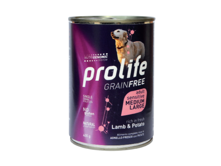 PROLIFE ADULT DOG - GRAIN FREE SENSITIVE M/L LAMB&POTATO - 400GR