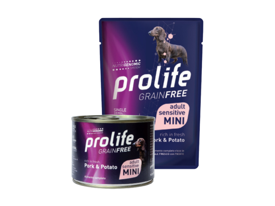 PROLIFE ADULT MINI- GRAIN FREE SENSITIVE PORK&POTATO- BUSTA 100GR