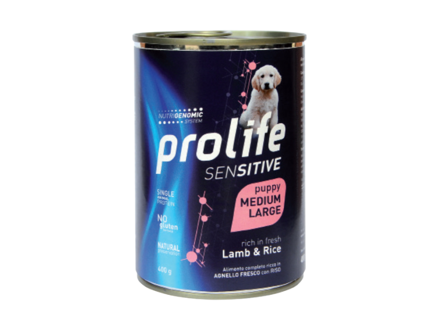 PROLIFE DOG -PUPPY SENSITIVE G. FREE M/L LAMB & RICE- 400GR.