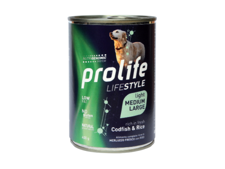 PROLIFE DOG -ADULT M/L, LIGHT CODFISH & RICE- 400GR