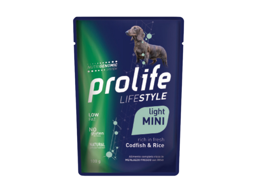 PROLIFE DOG - MINI ADULT LIGHT CODFISH & RICE- 100G.