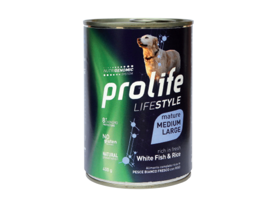 PROLIFE DOG - MATURE M/L WHITE FISH & RICE - 400G.