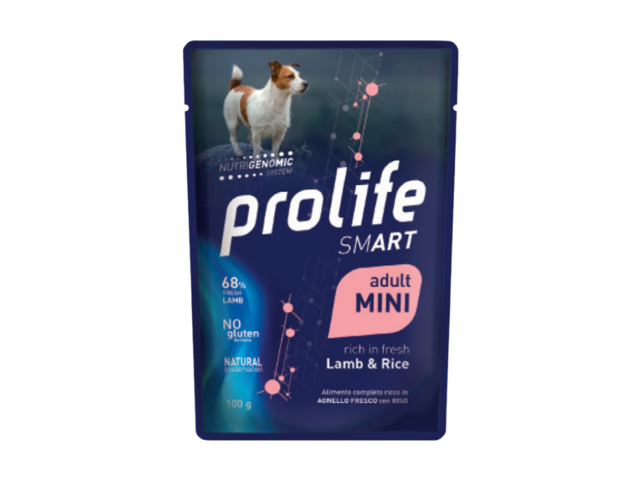 PROLIFE DOG -SMART, MINI ADULT LAMB & RICE -100G.